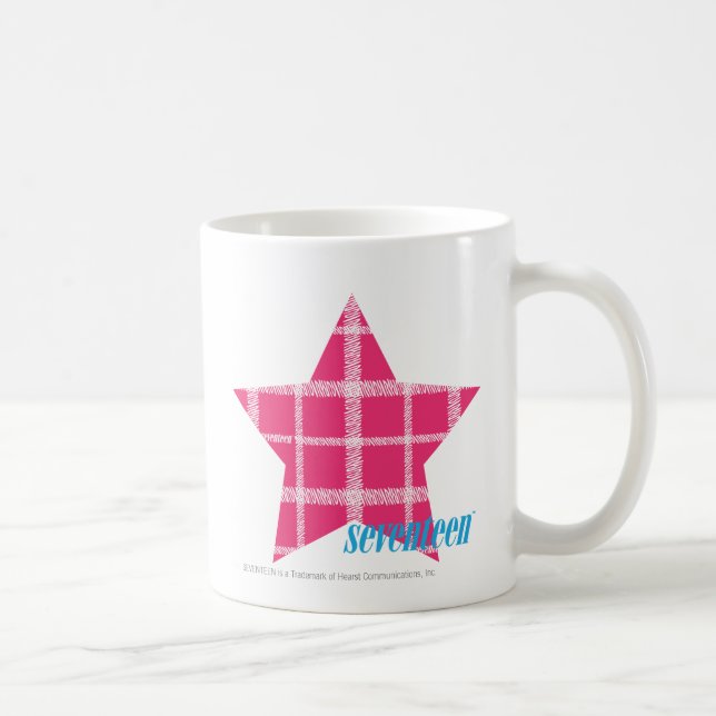Caneca De Café Magenta 3 da xadrez (Direita)