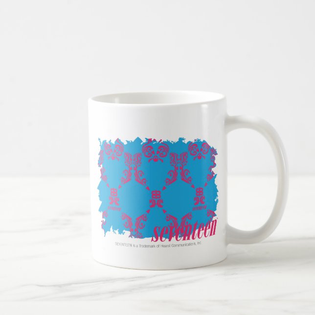 Caneca De Café Magenta-Aqua 4 do damasco (Direita)