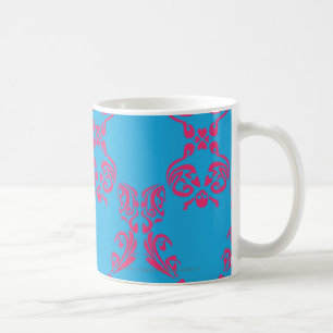 Caneca De Café Magenta-Aqua do damasco