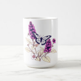 Caneca De Café Magenta Bush de Borboleta