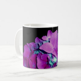 Caneca De Café Magenta hydrangea floral púrpura