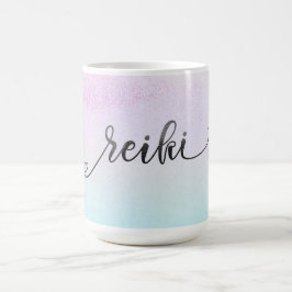 Caneca De Café *~* Magenta Turquoise Mint Black Glitter REIKI