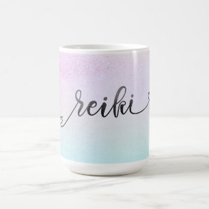 Caneca De Café *~* Magenta Turquoise Mint Black Glitter REIKI