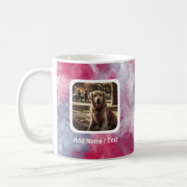 Caneca De Café Magenta Watercolor Splash & Splatter Photo Mug