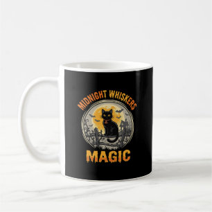 Caneca De Café Magia do Luar do Gato Preto de Halloween