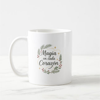Caneca De Café ✨ Magia en Cada Corazón – Caligrafía Navideña 