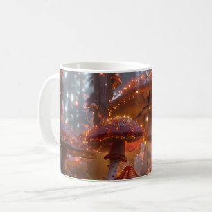 Caneca De Café Magia Mushroom Fairy Forest Arte Digital