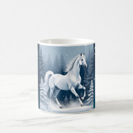 Caneca De Café Magic White Winter Horse