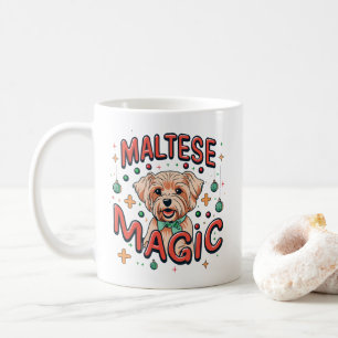 Caneca De Café Mágica Cachorro Maltesa - Natal no Estilo Retroati