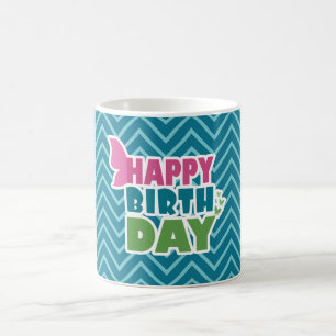 Caneca De Café Mágica de aniversário azul-degueira