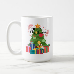 Caneca De Café Mágica de Natal Feliz: Árvore e presentes