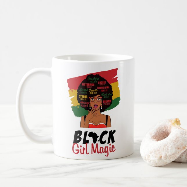 Caneca De Café Mágica Menina Negra (Com Donut)