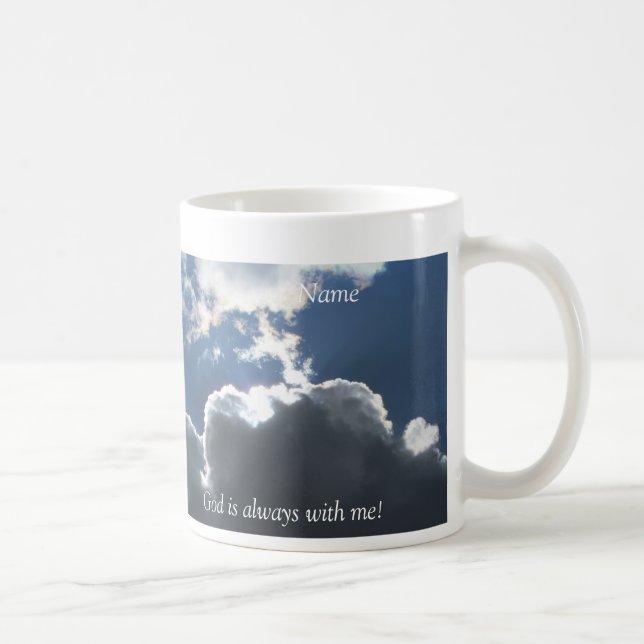 Caneca De Café Mágica personalizada entre nuvens (Direita)