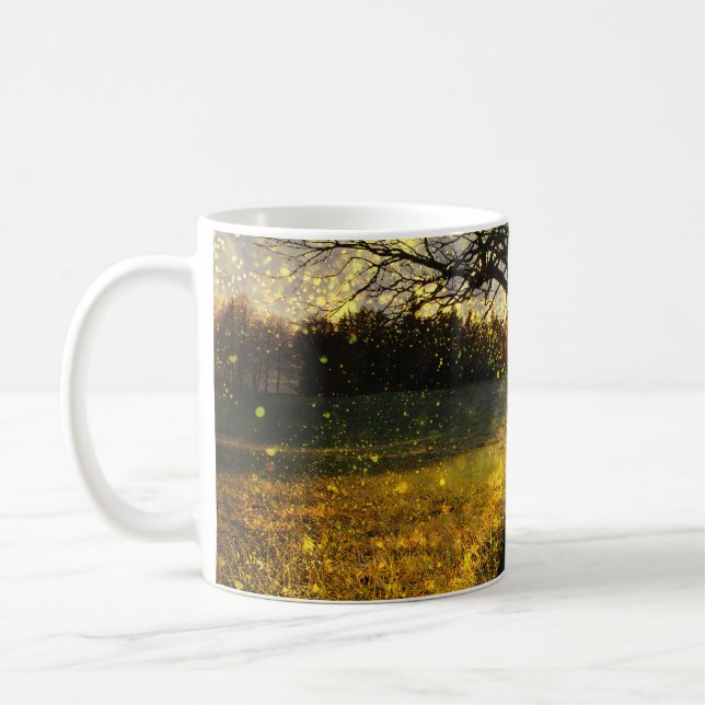 Caneca De Café Magical fireflies dreamy landscape (Esquerda)