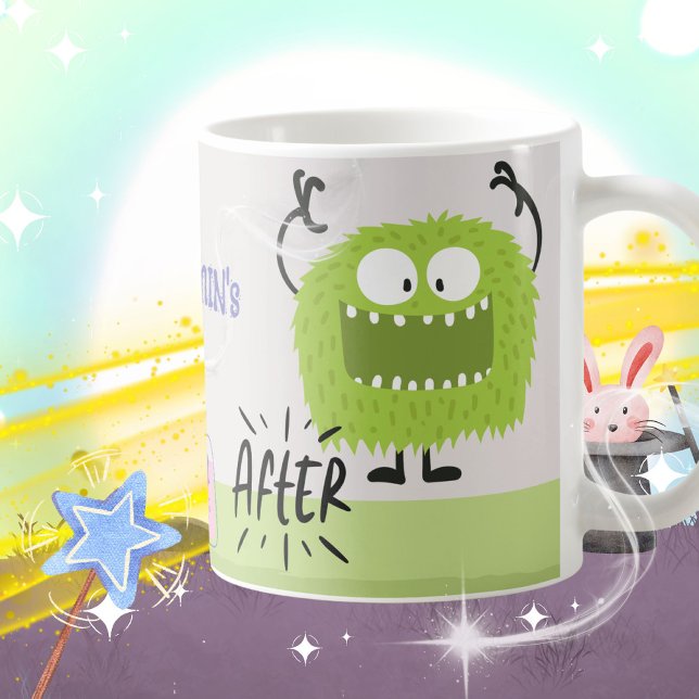 Caneca De Café Magical Monster Transformation Kids Name (Magical Monster Transformation Kids Name Coffee Mug ©Susanne Sachers - Sunny Mind 🌞)