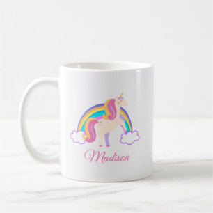 Caneca De Café Magical Rainbow Unicorn, Personalizada