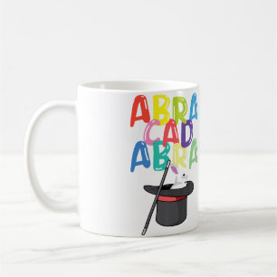 Caneca De Café Mágico Coelho Abracadabra em um Chapéu Varinha Mág