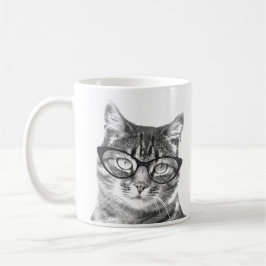 Caneca De Café Mágina de gato engraçada | Gatinhos vestindo óculo