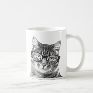 Caneca De Café Mágina de gato engraçada Gatinhos vestindo óculo