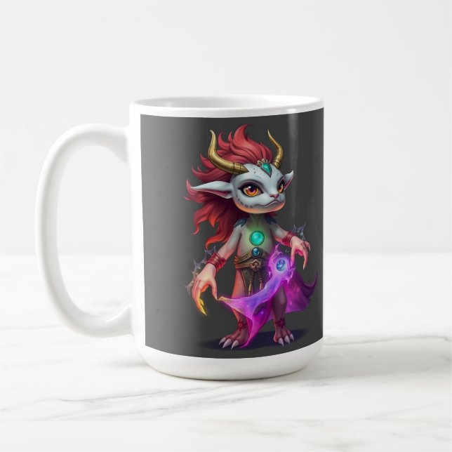 Caneca De Café Magischer Hüter der Elemente – Fantasy-Kreatur  (Esquerda)