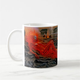 Caneca De Café "Magma Dormindo" - Retrato de Mulher Vulcânica