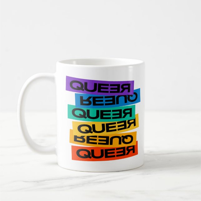 Caneca De Café Magnet Do Carro. LGBT+Orgulho. Queer. (Esquerda)