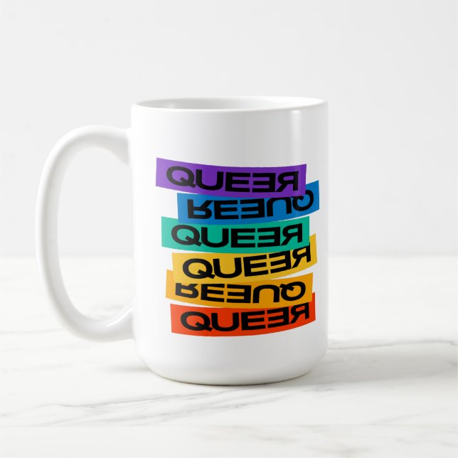 Caneca De Café Magnet Do Carro. LGBT+Orgulho. Queer. (Esquerda)