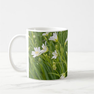 Caneca De Café Magnificas flores stellaria na floresta