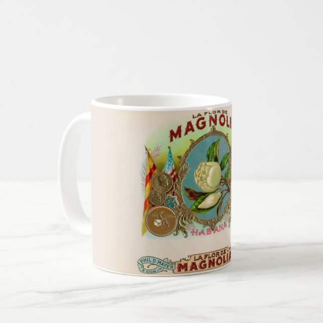 Caneca De Café Magnolia Cigar Box Label (Frente Esquerda)