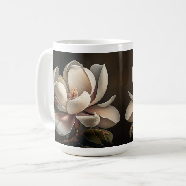 Caneca De Café Magnolia Flor (Frente Esquerda)