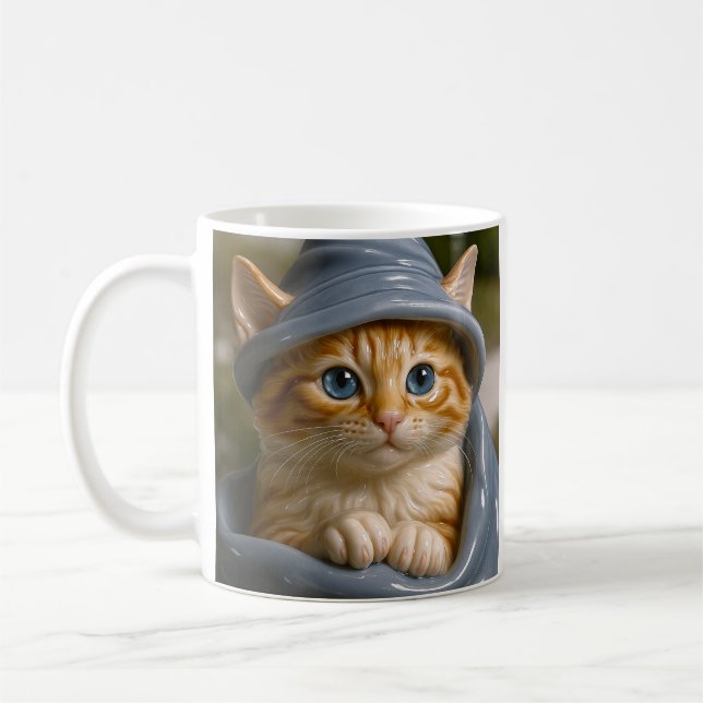 Caneca De Café Mago de Gatinho Laranja (Esquerda)