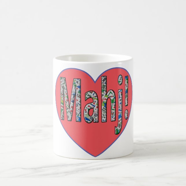 Caneca de Café Mahjong - Amo Mahj! (Centro)