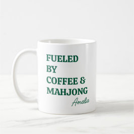 Caneca De Café Mahjong Divertido Amantes do Café Nome Personaliza