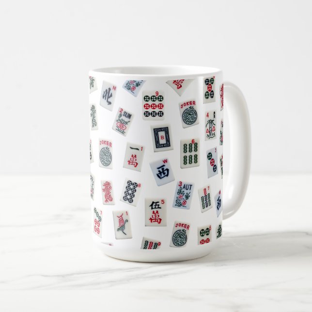 Caneca De Café MahJongg tiles design  (Frente Esquerda)