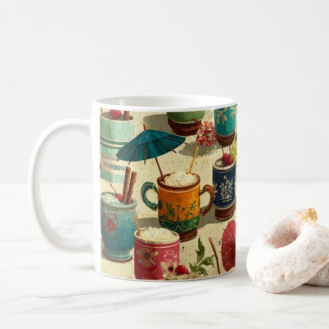 Caneca De Café Mai Tais de Pôr do Sol (Com Donut)