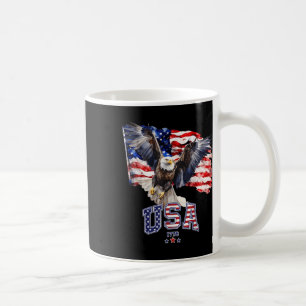 Caneca De Café Maiestosa Águia Balda Americana Com Bandeira Ameri