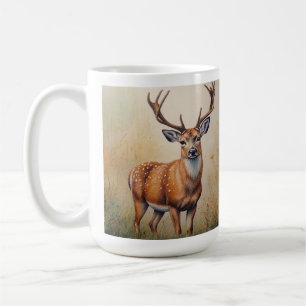 Caneca De Café Maiestoso Veado No Autumn Forest Willife