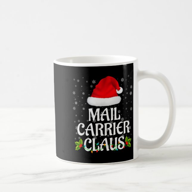Caneca De Café Mail Carrier Claus Christmas Lights Pajama Family  (Direita)