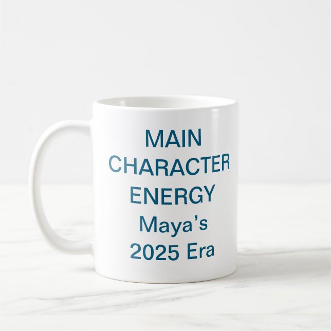 Caneca De Café Main Character Energy Mug – Trending Viral Quote  (Esquerda)