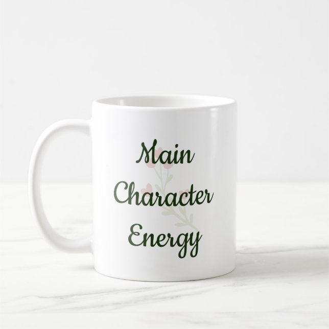 Caneca De Café Main Character Energy Trendy Inspirational Gift (Esquerda)