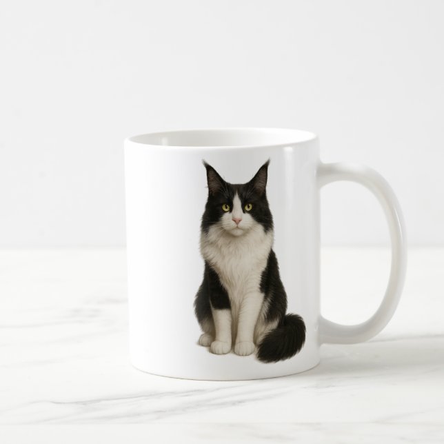 Caneca De Café Maine Coon black and white Mug (Direita)