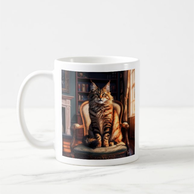 Caneca De Café Maine Coon Cat (Esquerda)