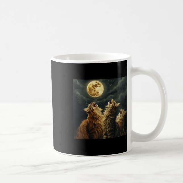 Caneca De Café Maine Coon Howl No Moon Cat Lover (Direita)