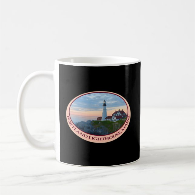 Caneca De Café Maine Do Farol Portland No Excelente Do Sol (Esquerda)