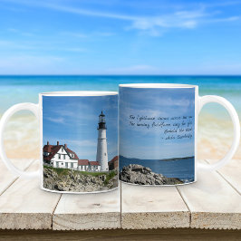 Caneca De Café Maine Lighthouse Portland Head Com Verse
