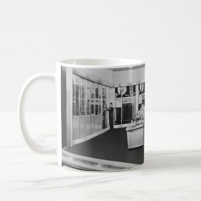 Caneca De Café MAINFRAME COMPUTERmainframe, vintage, retro, techn (Esquerda)