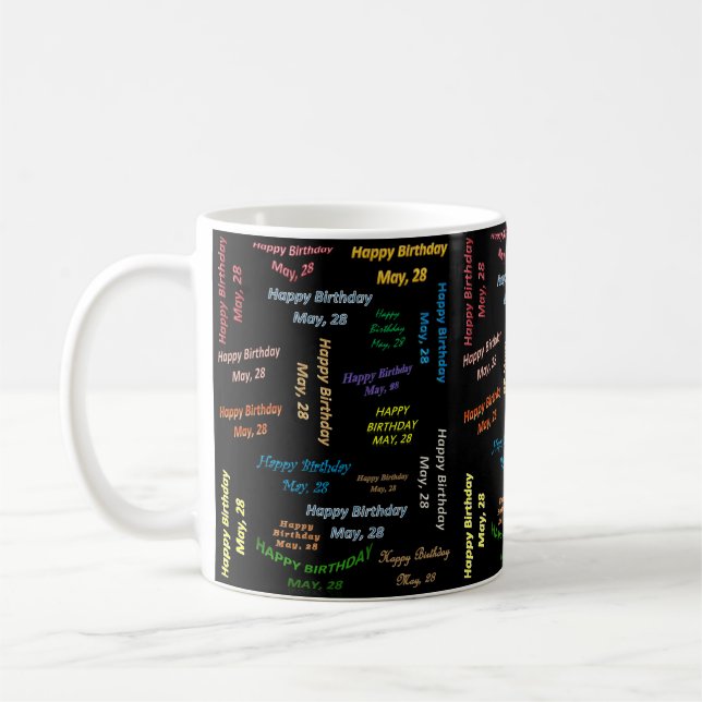Caneca De Café Maio, 28 Aniversário Mug (Esquerda)