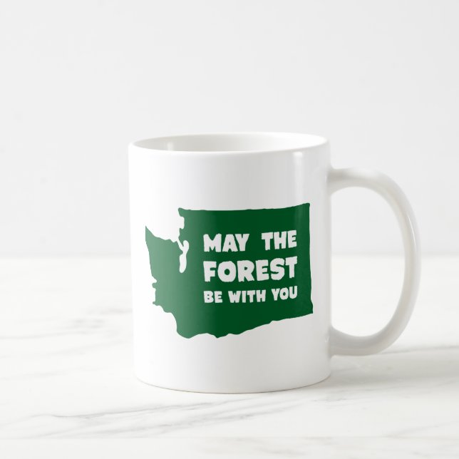 Caneca De Café Maio a floresta seja com você Washington (Direita)
