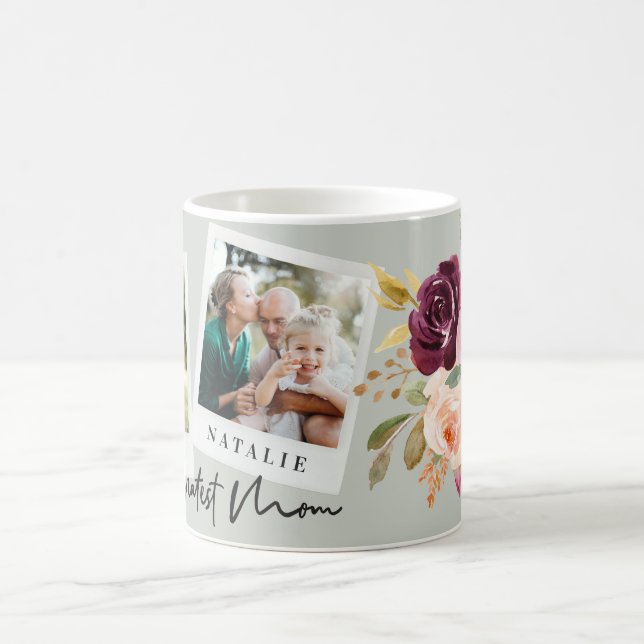 Caneca De Café maior foto floral de cor d'água da mãe (Centro)