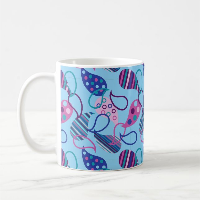 Caneca De Café Maior Paisley Azul (Esquerda)